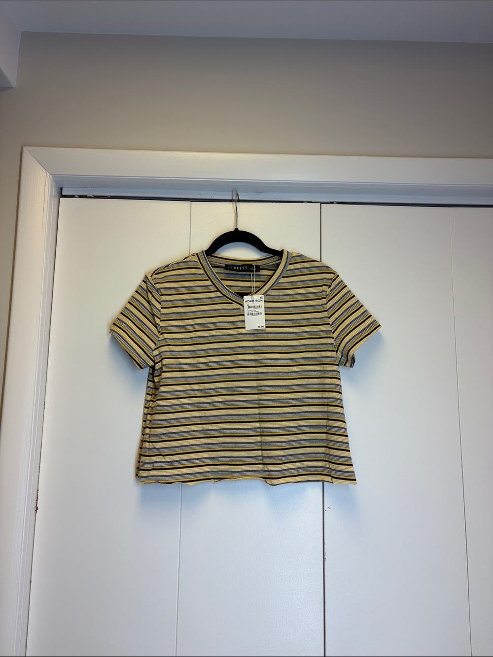 Lioness Striped Short Sleeve Tee in Yellow & Black